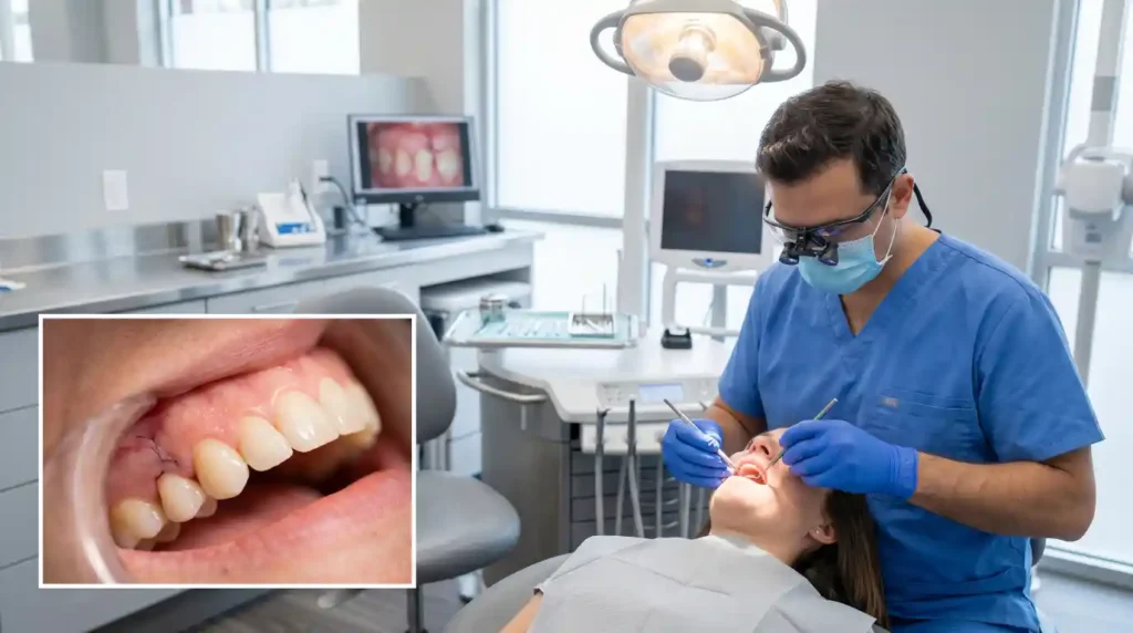 Professional dental treatment for receding gums including gum graft procedures.