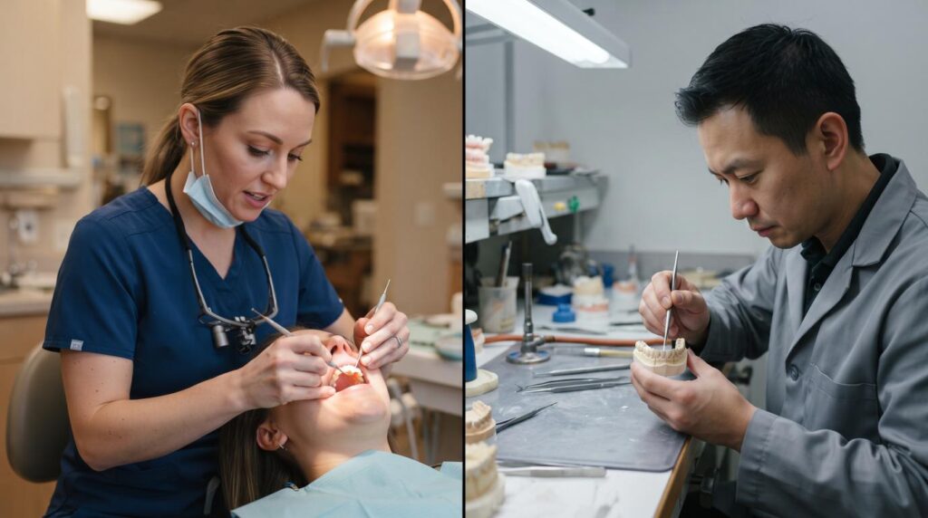 Comparison of direct chairside composite veneers versus lab-made indirect veneers