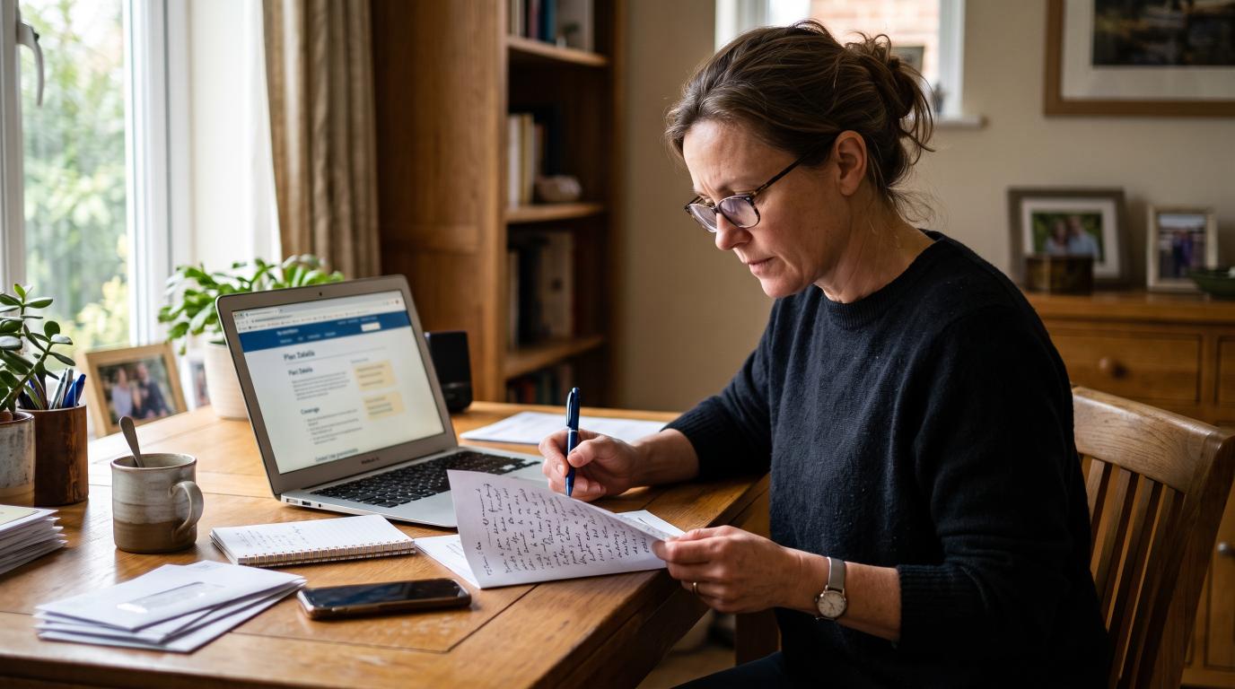 Patient reviewing dental insurance benefits before getting implants